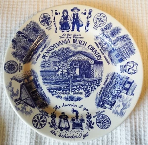 Vtg. Pennsylvania Dutch Paradise Bridge & Amish Carriage Decorative Plate... - Bild 1 von 2