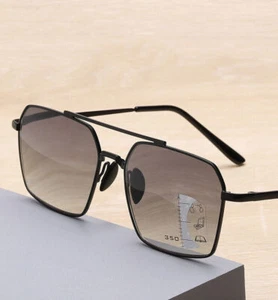 Fashion Large Black Square Sunglasses Anti-blue Multifocal Reading Glasses - Picture 1 of 13