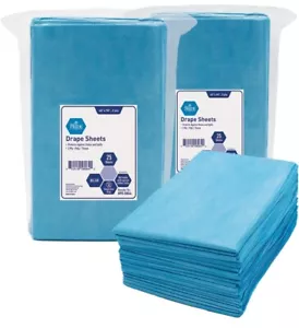 Paquete de 50 hojas desechables para cortinas de 40 pulgadas X 90 pulgadas (2 paquetes de 25) 2 capas para hospitales dentales - Imagen 1 de 7