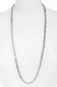 Neu mit Etikett Michael Kors Reitsport Luxus Glieder lange Halskette 175 $ Silber - Bild 1 von 5