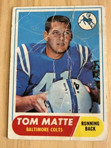 1968 Topps Football #178 Tom Matte Baltimore Colts NFL - Picture 1 of 2