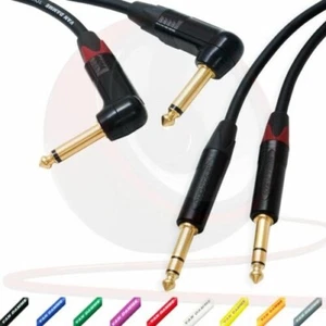 Pseudo Balanced Angled Mono Jack to TRS jack Lead (PAIR) Van Damme Neutrik Cable - Picture 1 of 10