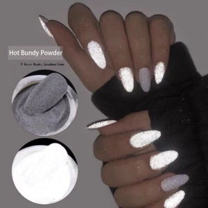 Reflective Nail Glitter Powder Glow Dipping Powder Disco Party Pigment Tips - Picture 1 of 12