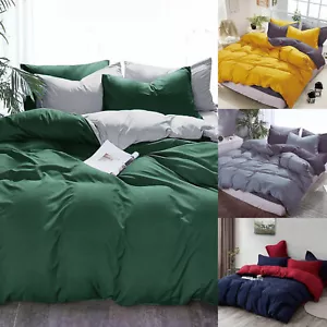 Reversible 1000TC Duvet/Doona/Quilt Cover Set Queen/King/Super King Size - Picture 1 of 5