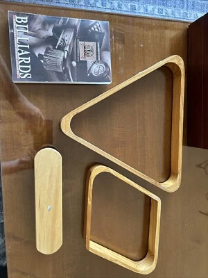 De colección Sportcraft (2) Estantes para Pelotas de Billar Triángulo de Madera Cepillo Reglas Bk Foto 1 de 4