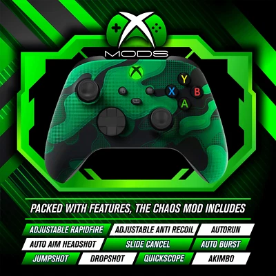 XBOX ONE SERIES RAPID FIRE CONTROLLER - CHAOS ANTI RECOIL MOD - Green Camoflage - Image 1 of 2