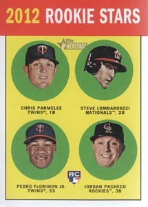 2012 Topps Heritage Baseball #135 Chris Parmelee/Lombardozzi/Florimon/Pacheco RC - Picture 1 of 2