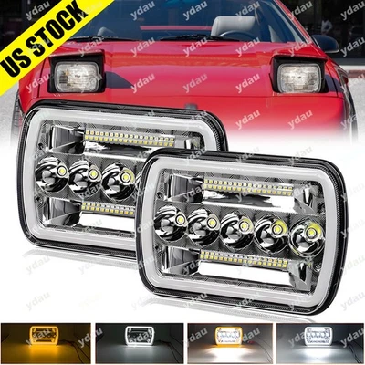 Faro LED Hi-Lo Halo DRL H4 7x6"" Fit Pontiac Fiero 1984 1985 1986 1987 1988 Foto 1 de 4