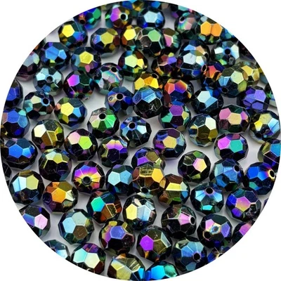 Pinhoollgo 1000 piezas 6 mm acrílico facetado cuentas redondas colores AB acrílico brillante Foto 1 de 4