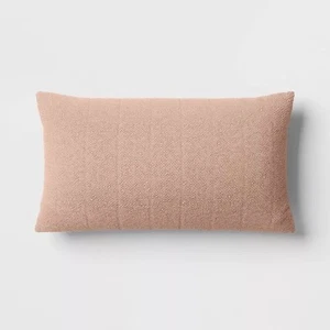 "Juego umbral de dos boucle lumbar canalizado de gran tamaño 14 X 24"" rosa claro" - Imagen 1 de 9