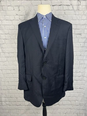 Chaqueta Blazer Jos A Bank Signature Dorado 44L 100% Lana Azul Marino Pin Rayas Dos Botones Foto 1 de 4