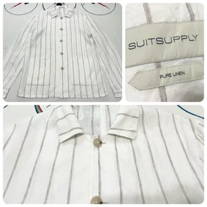 Suitsupply Walter HP Blazer Jacket Linen Lightweight Unlined Striped US 40R - Picture 1 of 13