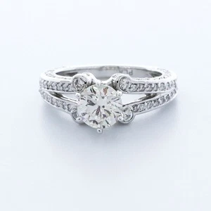 2.7CT Natural Diamond G/SI2 Round Cut Platinum 6-Prong Split-Band Accent Ring - Picture 1 of 15
