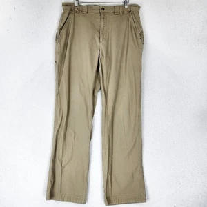 Duluth Trading Pants Mens 38X34 Tan Flex Fire Hose Straight Leg Workwear Casual - Picture 1 of 17