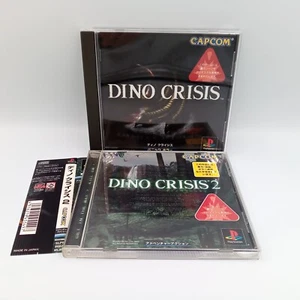 Dino Crisis 1 & 2 Set PS1 Playstation 1 Authentic Capcom Japanese CIB Complete - Picture 1 of 6