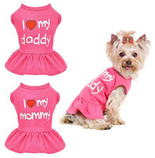 Dog Dress I Love My Daddy & Mommy Vest Apparel Puppy Clothes for Small Dogs US