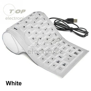 Portable 85Key Keyboard Silicone Waterproof Soft Flexible Foldable for Laptop PC - Picture 1 of 18