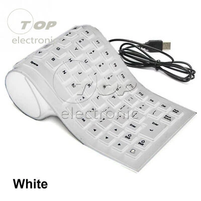 Portable 85Key Keyboard Silicone Waterproof Soft Flexible Foldable for Laptop PC - Image 1 of 4