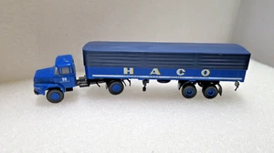 1/87 HO TRAIN SCALE Brekina Krupp Truck and Trailer Blue HACO see photos - Picture 1 of 3