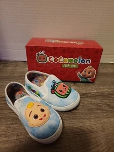 Cocomelon Toddler Slip-On Canvas Sneakers Shoes Sz 4 - Very Good - Picture 1 of 14