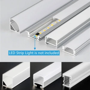 10pcs * 1m Length LED Line Lamp Aluminum Slot with Cover Light channel U-shape - Picture 1 of 86