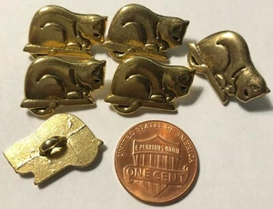 6 JHB Polished Brass Tone Metal Cat Kitty Kitten Buttons 21mm 13/16" Long 11208 - Picture 1 of 1