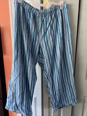 Pantalones de salón pijama de franela a rayas Cacique 18/20 Foto 1 de 4