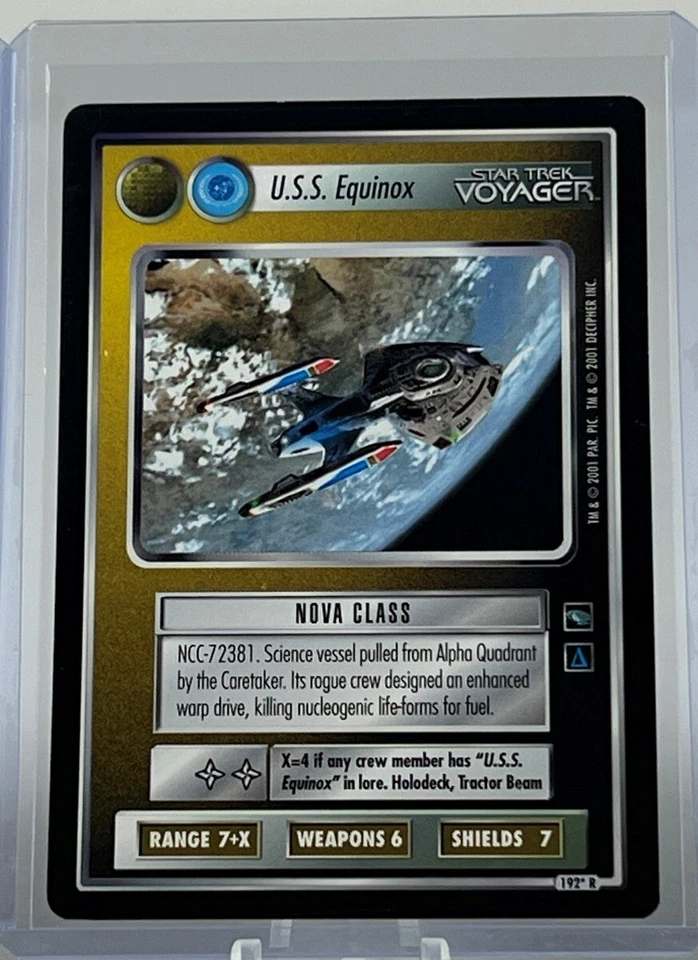 2001 Star Trek CCG 1E Voyager NA Dual Affiliation - U.S.S. Equinox Card - Image 1 of 1
