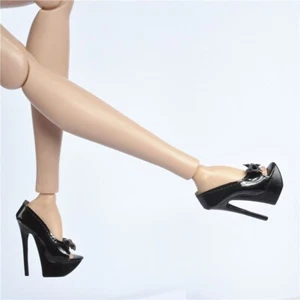 Black Bow Peep-toe Shoes for FR16 Avantguard Jason Wu Fashion royalty 16 doll - Picture 1 of 4