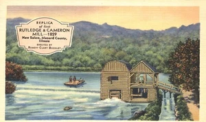 Réplica postal Rutledge & Cameron Mill 1829 nueva de Salem Illinois 1934 - Imagen 1 de 2