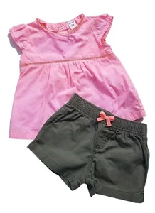 Mädchen Carters Set Shirt Shorts Swing Top Gr. 24 Monate Gummizug Grün Sommer Neon - Bild 1 von 9