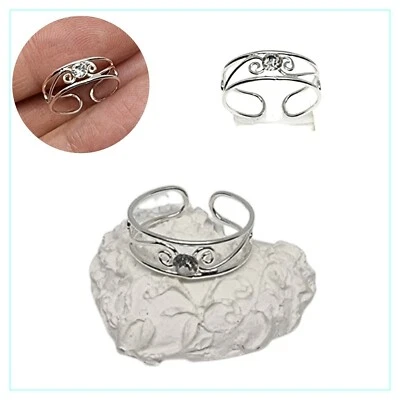 Anello donna in argento 925 da falange con strass bianco centrale anellino per - Immagine 1 di 4