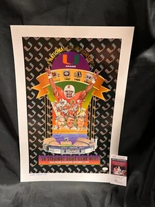 Miami Hurricanes Poster Signed Jimmy Johnson Schnellenberger & Erickson JSA AA - Picture 1 of 4