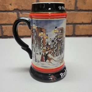Taza de Navidad Budweiser 1992 vintage Stein Clydesdale serie C - Imagen 1 de 6