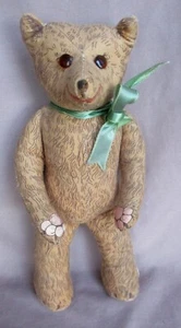 Hojas de juguete vintage de los años 80 Deans 11" trapo golpear sobre oso de peluche ojos de botón - Imagen 1 de 9