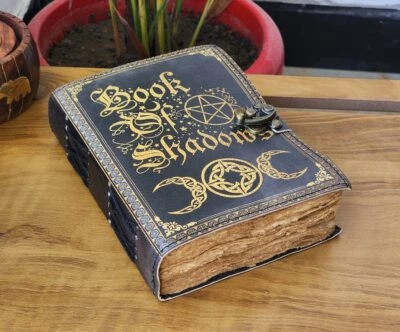 Book Of Shadows leather Notebook Grimoire Leather Journal Magical Spell notebook - Image 1 of 4