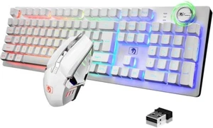 Juego de teclado y mouse inalámbricos para juegos MAMBASNAKE K620 16 luces RGB DISEÑO EE. UU. - Imagen 1 de 9
