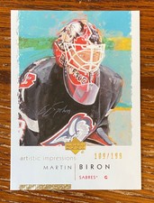 2002-03 UPPER DECK ARTISTIC IMPRESSIONS GOLD MARTIN BIRON CARD #10 #'D 109/199