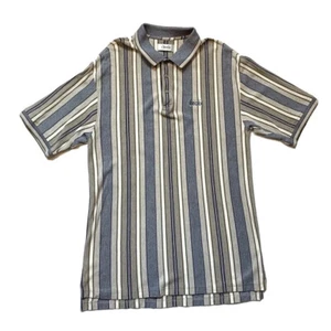 NEU Vintage IZOD Poloshirt Herren Large grau blau gestreift Golf Classic - Bild 1 von 12