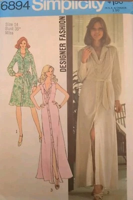 VTG 70's Simplicity Sewing Pattern 6894 Misses Dress w/Variations Size 14 UNCUT - Image 1 of 4