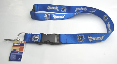 NBA Dallas Mavericks Logo on Blue Lanyard Detachable Buckle 23"X1" by Aminco Cover