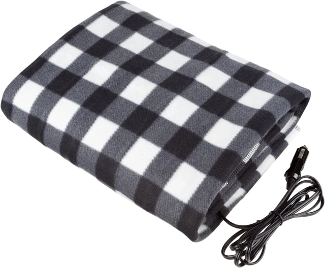 Stalwart 75-BP700 12V Heated Car Blanket - Black/White