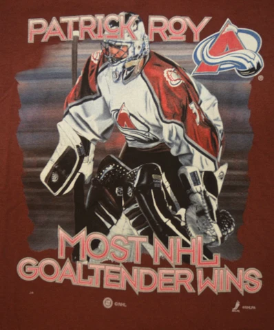 New Patrick Roy Colorado Avalanche Stanley Cup Championships T-shirt Adult XL NW Cover