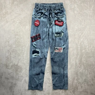 Pantalones de pijama retro de algodón suave años 50 Coca-Cola pequeños de mezclilla sintética para dormir salón Foto 1 de 4