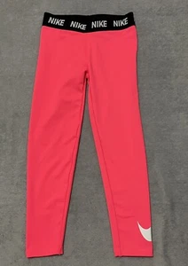 NIKE Training Dri-FIT Leggings Girls Size 6 Pink 17” Inseam - Picture 1 of 13