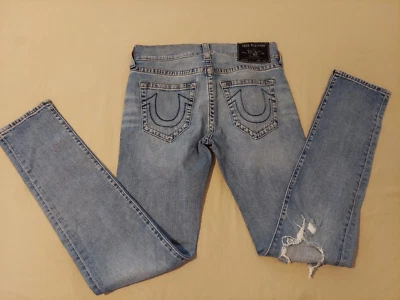 Mens True Religion Jeans 30x34 32x34 Relaxed Rocco Skinny Denim Pants Stretch - Image 1 of 4