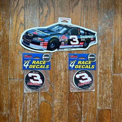 DALE EARNHARDT #3 2001 NASCAR WINCRAFT Car Sign 3" Race Decals Pack of 2 - Image 1 of 2