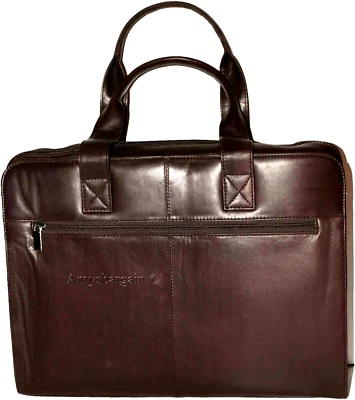 Maletín de cuero con 2 asas estuche de negocios estuche adjunto nuevo bolso de mano Foto 1 de 4