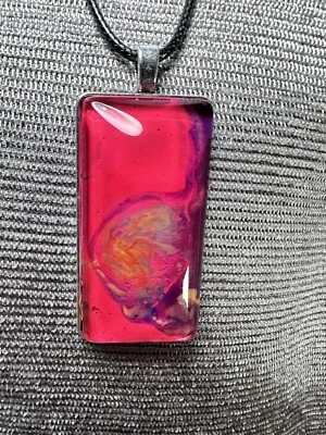 Ожерелье с красной подвеской оригинальное художественное уникальное уникальное уникальное ручная роспись 2x1 4174 B - Изображение 1 из 4