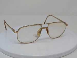VTG Luxottica Hector 140 Eyeglass/Sunglass frames Gold Italy GEP Magnify Lenses - Picture 1 of 8